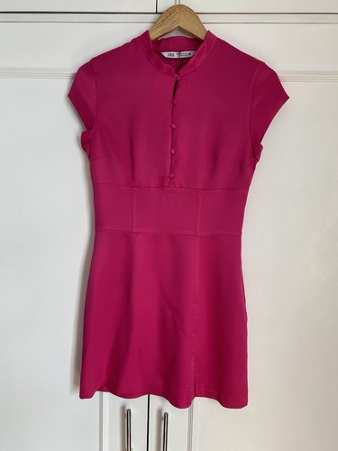 Zara hot pink satin dress - zara,