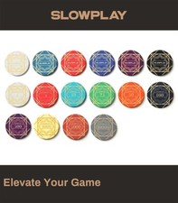SLOWPLAY Nash Ceramic Poker Chips, 10g Casino Grade, 39mm diameter (Pack of 25)