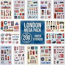 London Icon Landmark Stickers for Scrapbooking, Crafting, Decorating - Over 200
