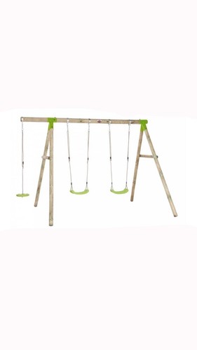 Double wooden swing set with - double,