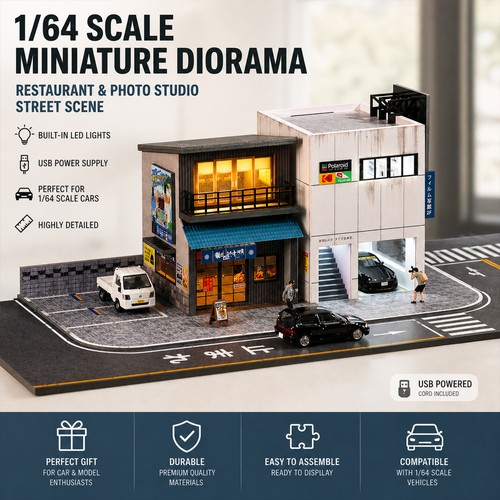 Diorama display case car - diorama, 1/64