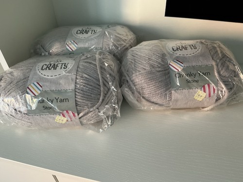 Grey chunky yarn wool 400g - yarn,