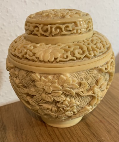 Chinese cinnabar pot - chinese, urn