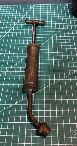 Vintage brass grease gun - grease,