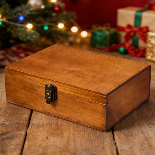 Lockable wooden storage box - lockable,