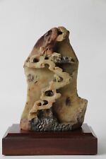 Antique Chinese soapstone carving of an immortal on the mountain top 19th C 