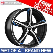 19" Ronal R62 Black/Blue Alloy Wheels for Various Seat Vehicles - Free Delivery