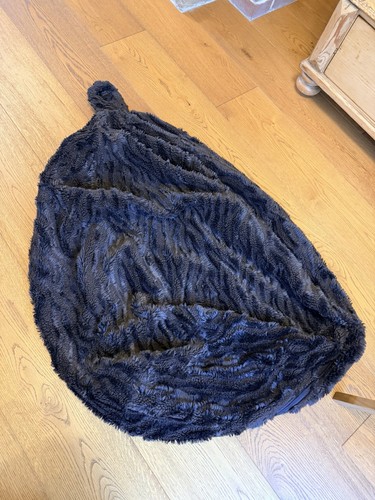 Brown fur bean bag - fur,