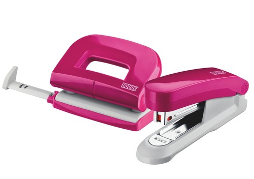 Novus pink stapler - and, hole