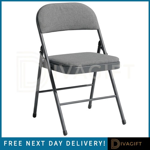 Grey fabric folding chair - fabric,