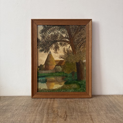 Vintage rustic oil board - oil,