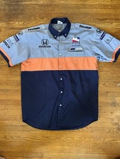 Apex Design Honda Racing Pit Crew Garage Shirt Men's L  Short Sleeve Button Down