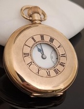 Vintage Omega Half Hunter Dennison Star Gold Pocket Watch