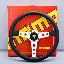 MOMO Prototipo Steering Wheel Heritage Silver Genuine Leather 350mm Brand New