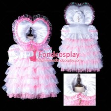 sissy maid Satin Organza Dress lockable Tailor-made