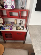 IKEA DUKTIG Kids Wooden Toy Play Kitchen (red/ natural) 72x40x109cm
