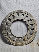 ANTIQUE CAST IRON ORNATE STOVE PIPE COLLAR CHIMNEY FLUE COVER