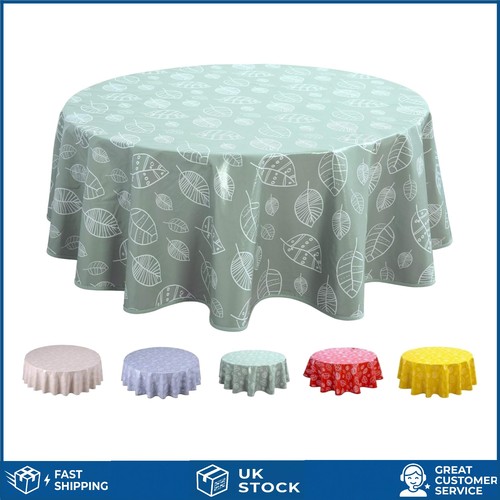 Sage green round oilcloth - round,