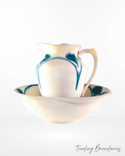 Art Nouveau wash jug & bowl, diam approx 40 cms