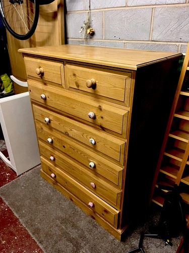 Solid pine chest drawers - pine,