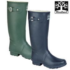 Woodland Mens Wellington Boots Womens Wellies Wide Fit Wellies Green Blue W260