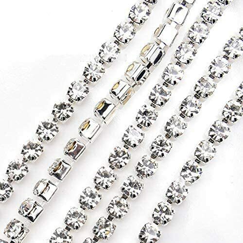 Diamante rhinestone chain trim - diamante,