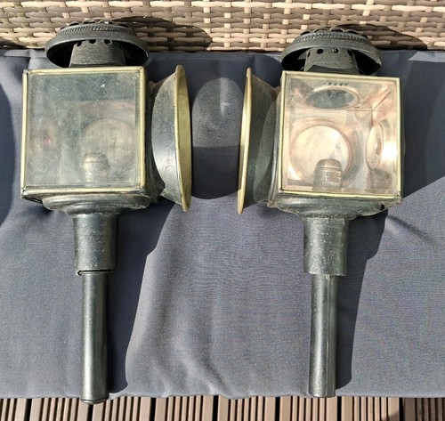 Pair carriage buggy lamps - carriage,