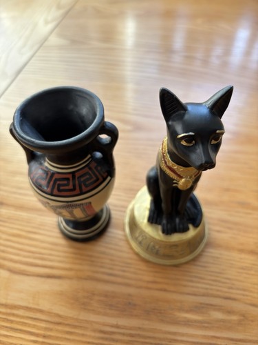 Egyptian cat sphinx vase - egyptian,