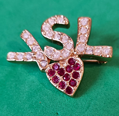 Vintage ysl heart - heart, crystal