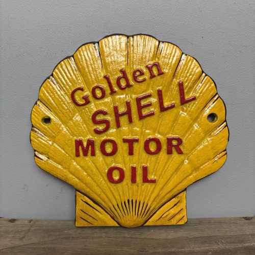 Cast iron shell - cast, sign