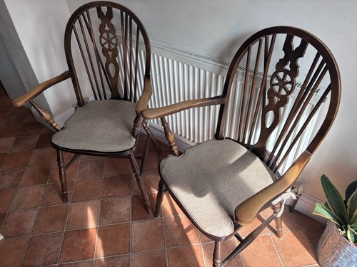 Vintage wooden carved chairs - wooden,