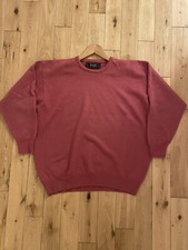 PRINGLE Of Scotland Pure New Wool Golf Vintage Crewneck Jumper Pink Pullover XL