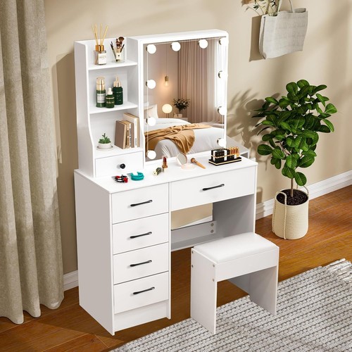 Vanity desk with mirror - with, and