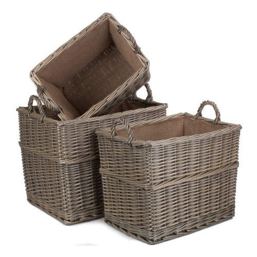 Wicker log baskets rectangular - baskets,