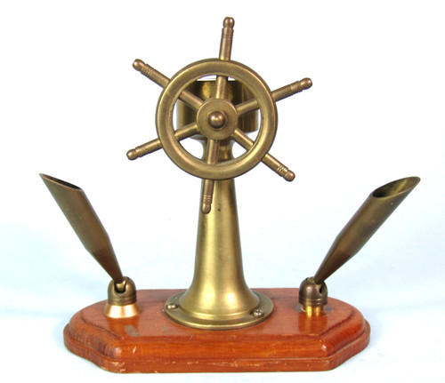 Nautical brass ship wheel - brass,