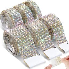 Self Adhesive Rhinestone Trim Tape Diamond Ribbon DIY Strips Sticker 1 Meter New