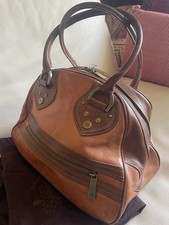 Vintage Mulberry Tan Leather Bowling Bag With Dust Bag