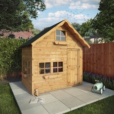 Waltons 7x5 Wooden Swiss Playhouse Double Storey Shiplap Childrens Wendy House