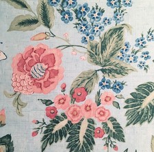 3 meters x COLEFAX and FOWLER "Emmeline" Linen fabric Aqua Blue