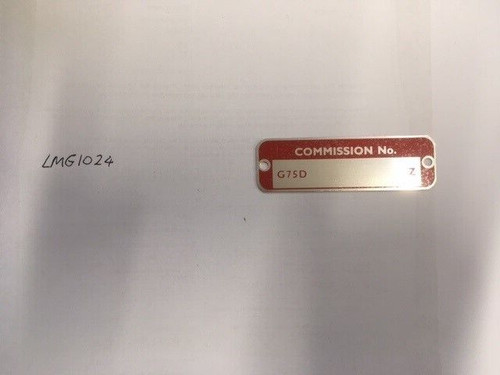 Commission plate for mgb v8 - commission,