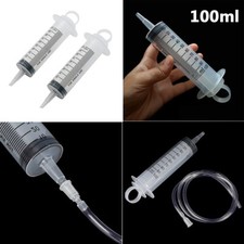 100ML Large Plastic Hydroponics Nutrient Measuring Syringe 100cm Tube Reusable