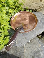 Antique Victorian Copper Sauce Pan Lid With Iron Handle 800g 21cm Diameter 