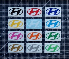 HYUNDAI LOGO Car Decal Vinyl Sticker 2 x SMALL SIZE 60 X 30 mm  MULTIPLE COLOURS