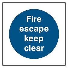Fire Escape Keep Clear Sign or
