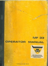 Massey Ferguson MF33 Wheel Loader Operators Manual - MF 33