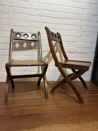 Pair gothic revival antique - pair,
