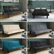 3 Seater Folding Sofa Bed Upholstered Couch Futon Settee Love Seat Plastic Legs