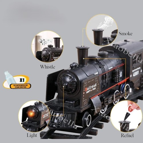 Electric steam train set - steam, smoke
