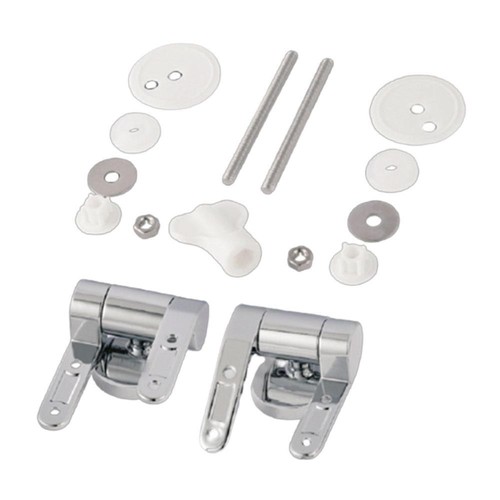 Chrome toilet seat hinges - toilet,