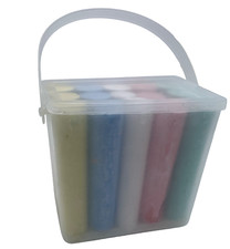 Coloured Jumbo Pavement Chalks 15 in Carry Box Kids Outdoor Indoor Drawing Chalk